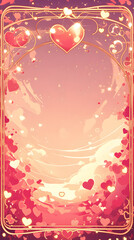 Romantic Valentine Tarot Card Frame Design