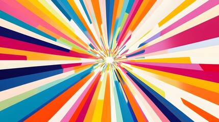 Vibrant Colorful Stripes Converging To A Bright Center