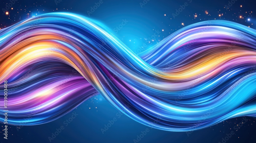 Poster experience the mesmerizing blend of colors and light as subtle layers of light merging into a vast b