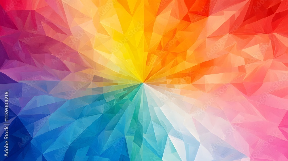 Poster abstract colorful triangular burst design