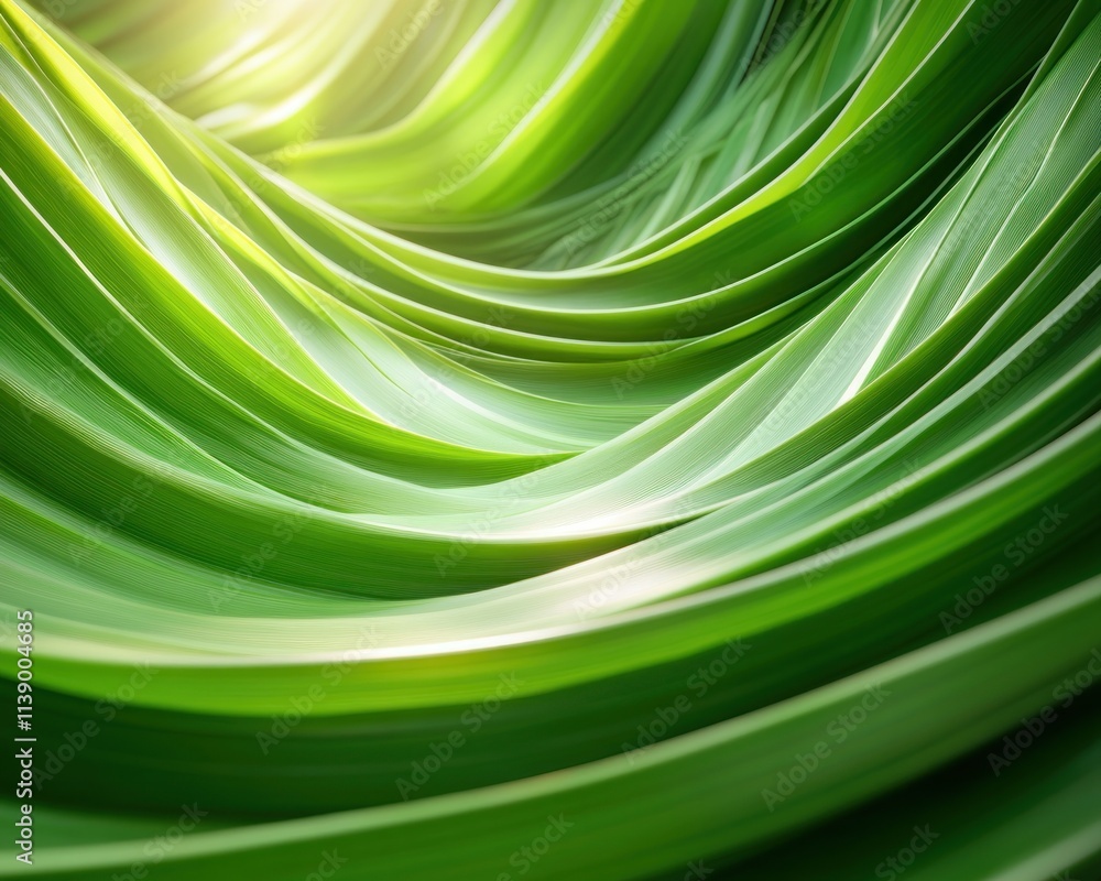 Poster explore a captivating abstract composition of palm fronds with geometric patterns of light, a mesmer