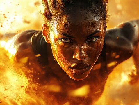 Explore the Essence of a Strong Athlete Starting with Power and Determination, Ready for Action, Athlete Photography Capturing the Dynamic Energy of Start, Power, and Athleticism