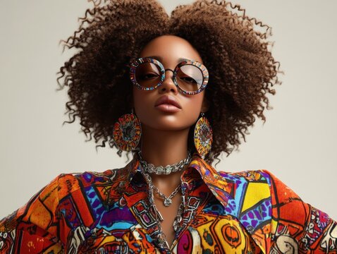 Explore youthful fashion with bold, clashing patterns, capturing the joy of self-expression in vibrant hues and dynamic designs Discover a range of colorful outfits and unique styles This image