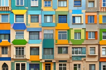 Multi-Story Building with Mosaic Windows