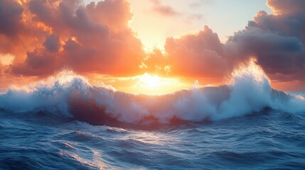 a large wave with foamy waves