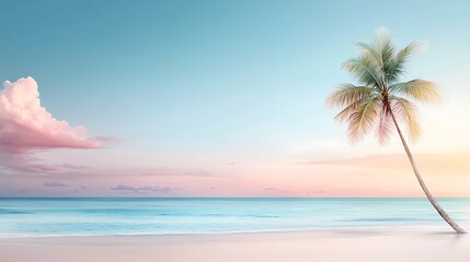 Obraz premium Tranquil sunset at tropical beach serene seashore scenic photography calm atmosphere