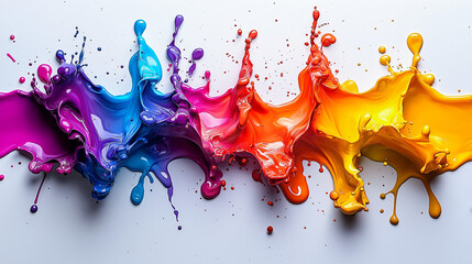 Splashes of Paint in Vibrant Colors