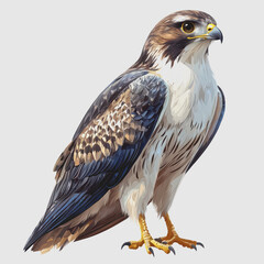 Obraz premium Buzzard Bird with Yellow Beak and Black and White Head Captured in Natural Habitat Showcasing Wildlife Photography Techniques and Stunning Composition for Nature Enthusiasts and Birdwatchers