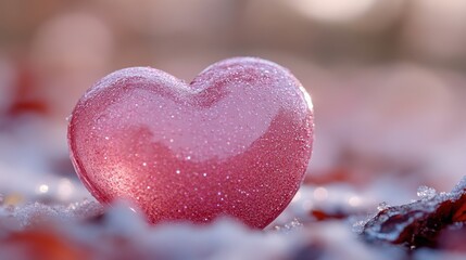 Fototapeta premium a pink heart with glitter