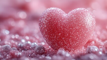 a pink heart with glitter