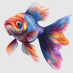 Fototapeta premium Rainbow Fish Colorful Aquatic Creature Vibrant Underwater Life Beautiful White Background Captivating Marine Scene Tropical Fish Photography High Quality Stock Image for Sale