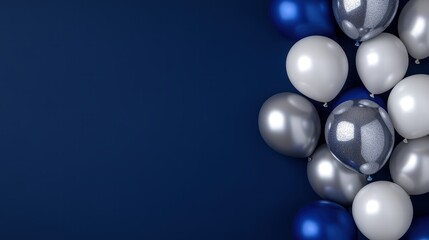 Colorful Balloons on Dark Background for Celebratory Events