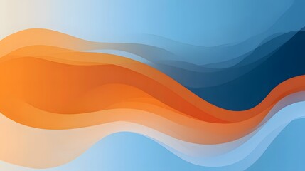 Fototapeta premium Abstract Wave Design Blue Orange Color Palette