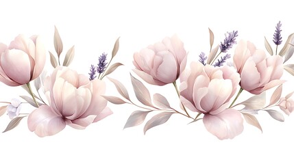 Fototapeta premium Floral arrangement display home decor digital art modern aesthetic soft colors