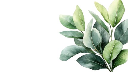Lush green leaves illustrating nature's beauty botanical art minimalist design fresh vibes