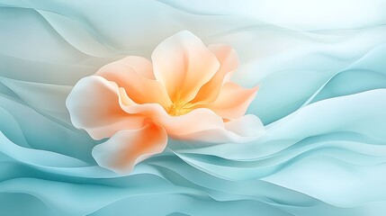 Delicate flower blooming in soft waves nature photography serene atmosphere close-up view