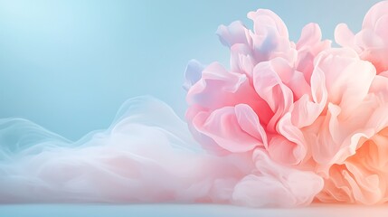 Fototapeta premium Calm setting close-up of elegant flower arrangement in soft pastel colors photography
