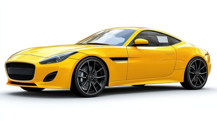 a yellow car with a white background