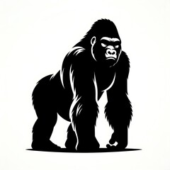 Gorilla vector illustration, Gorilla silhouette vector black and white