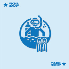 Holiday Diving activities logo vector