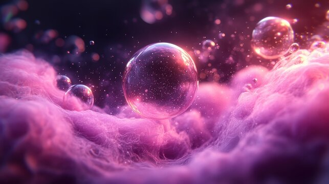 abstract 3d animation of a purple bubble video loo