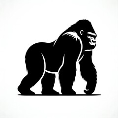 Obraz premium Gorilla vector illustration, Gorilla silhouette vector black and white