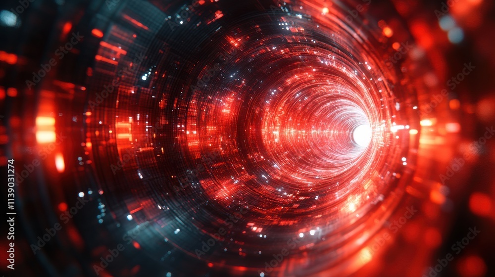 Poster abstract 3d animation red futuristic structure seamless looped vide