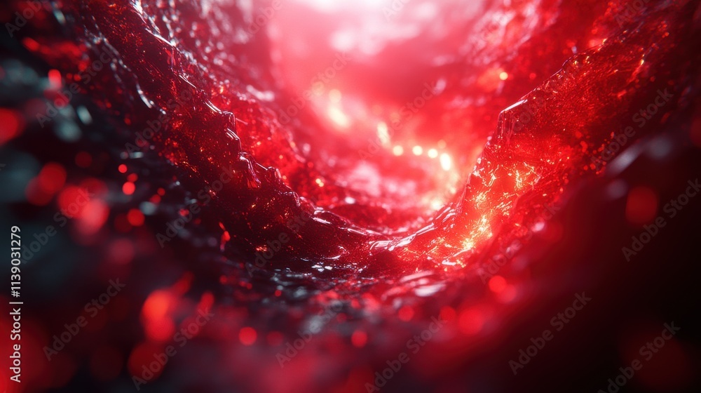 Poster abstract 3d animation red futuristic structure seamless looped vide