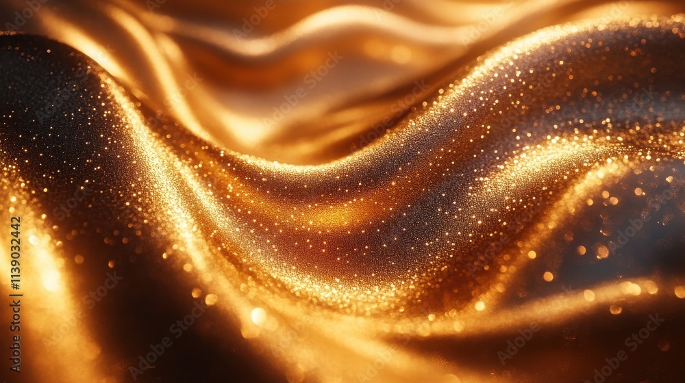 Poster abstract 3d animation rotating gold futuristic shape video loo