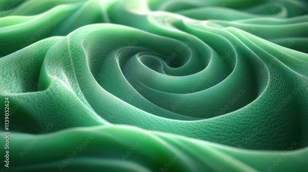 Poster abstract 3d animation rotating green twisted shape video loo