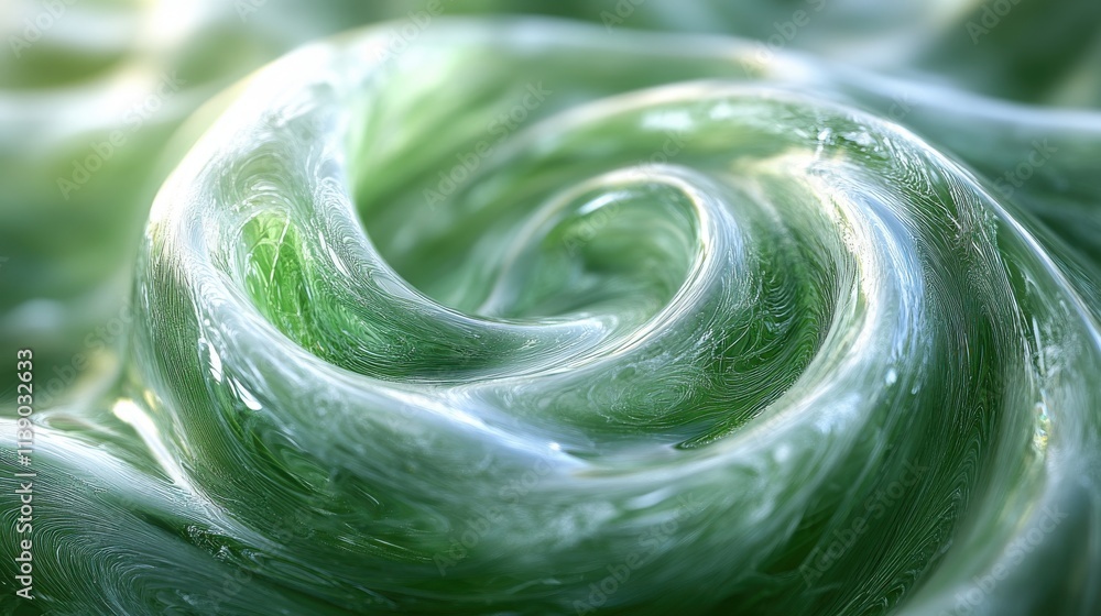 Poster abstract 3d animation rotating green twisted shape video loo