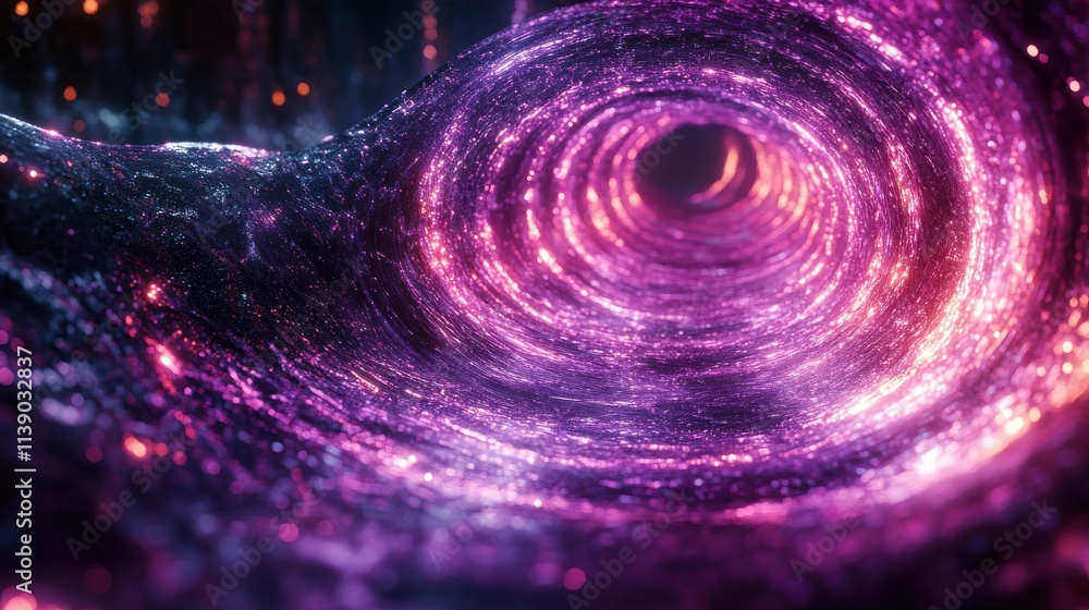 Poster abstract 3d animation rotating purple futuristic shape video loo