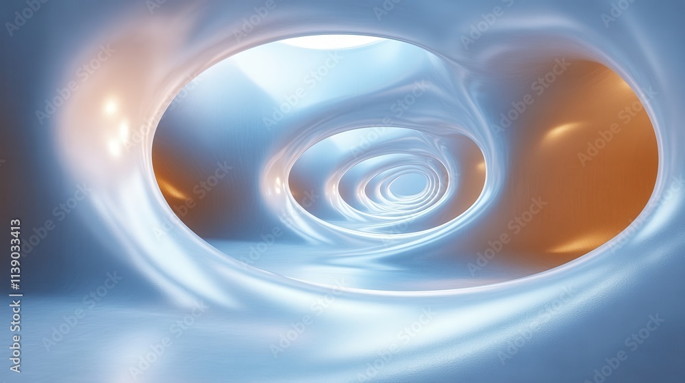 Poster abstract 3d animation rotating white futuristic shape video loo