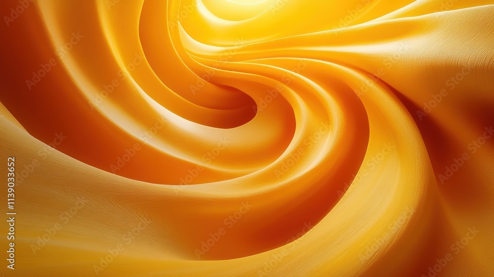 Poster abstract 3d animation rotating yellow twisted shape video loo