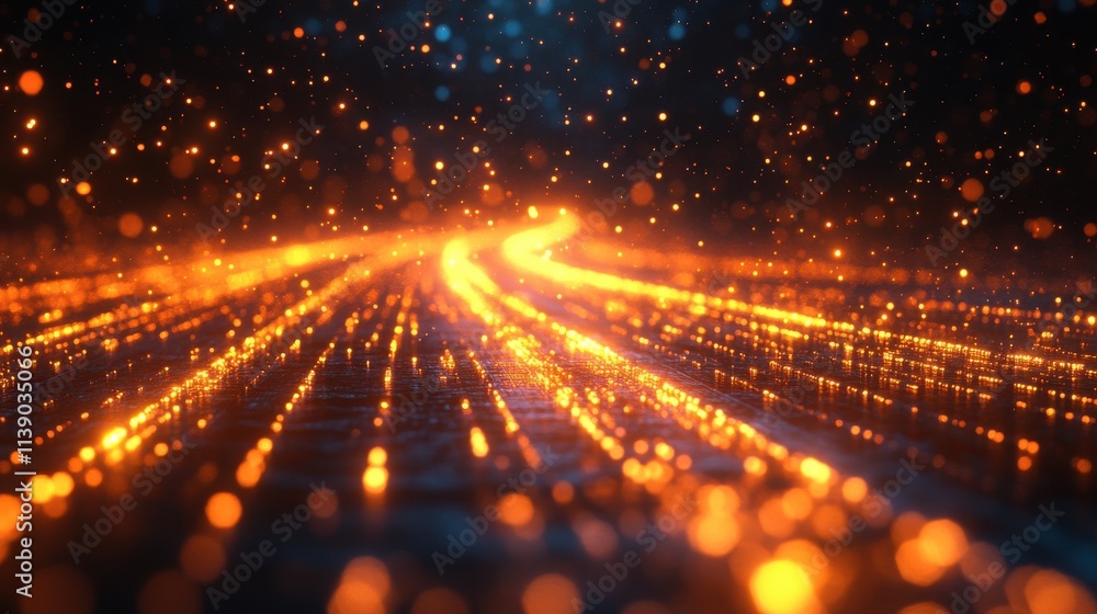Poster abstract 3d animation yellow graph line seamless looped vide