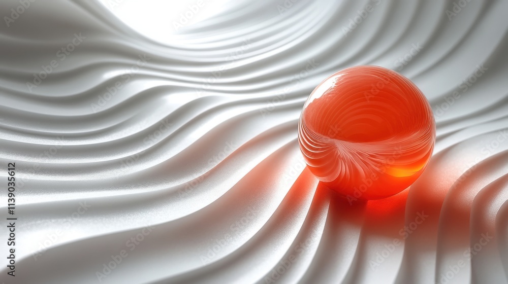 Aufkleber abstract 3d background design with red sphere