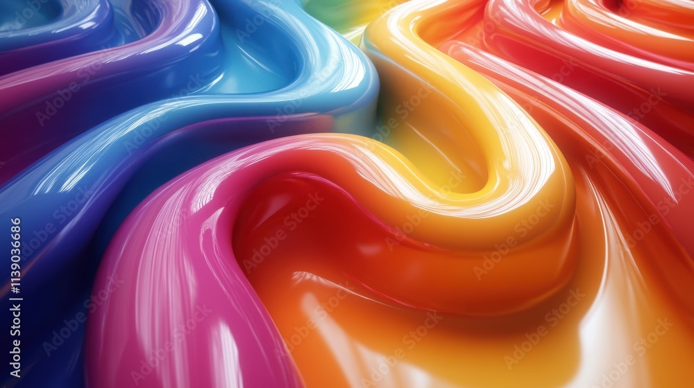Poster abstract 3d render animation of a colorful background motion design seamless looped vide