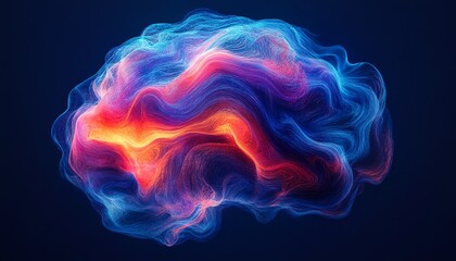 Fototapeta premium A brain illuminated with vibrant