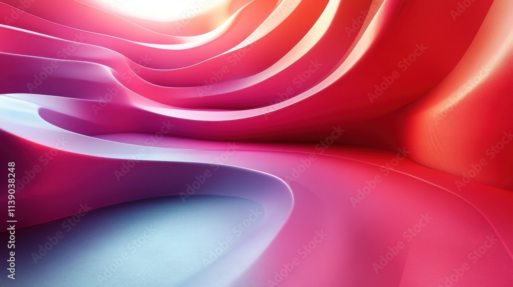 Poster abstract 3d render background design with curved line