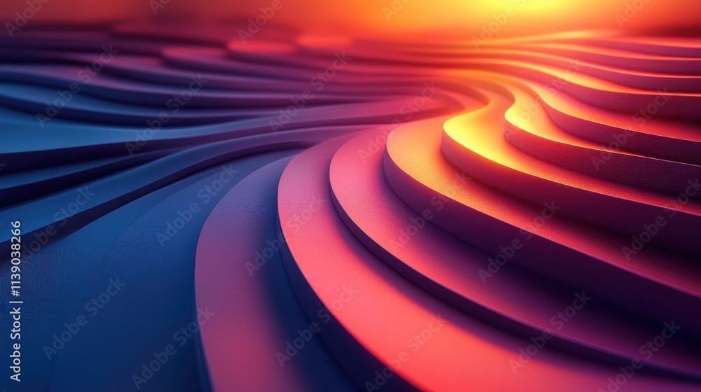 Poster abstract 3d render background design with curved line