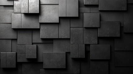 abstract 3d render black geometric composition desig