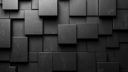 abstract 3d render black squares geometric background desig