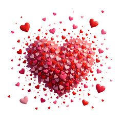 A colorful burst of hearts  abstract representation of love and affection, digital art of abstract concept.