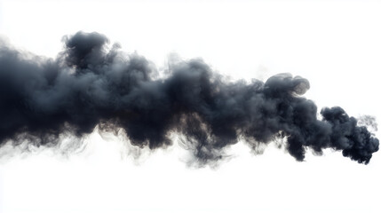 dark smoke isolated on white background