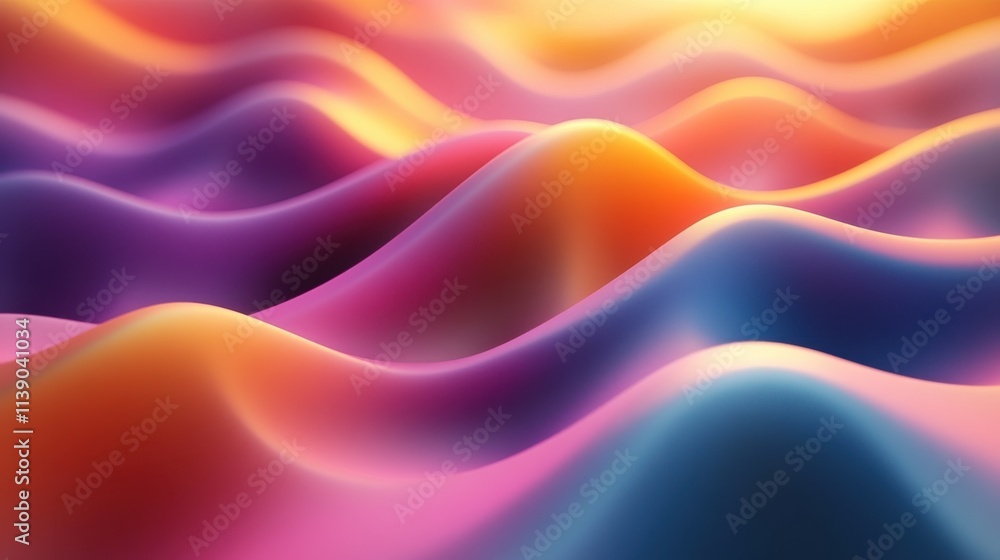 Aufkleber abstract 3d render colorful wavy line background desig