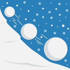 Vector illustration of a rolling snowball