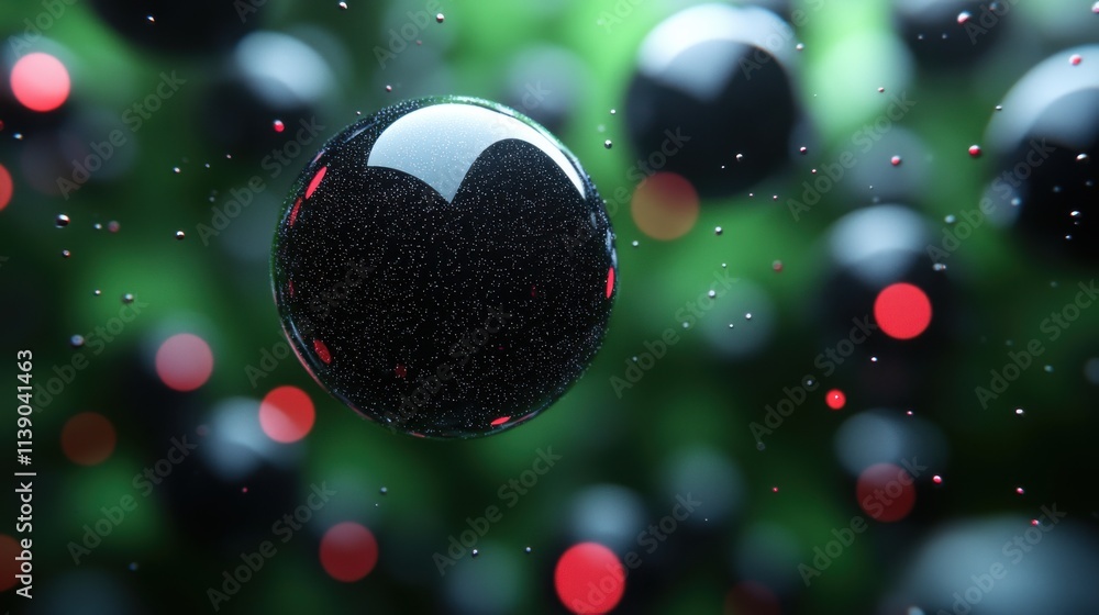 Aufkleber abstract 3d render dark background design with sphere