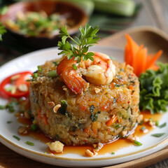 Todt Mun Goong Gaeng Kiew - green curry prawn cake