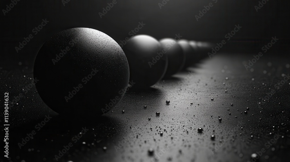 Poster abstract 3d render dark background design with sphere