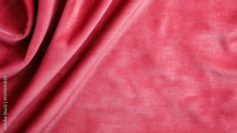 Poster elegant red fabric texture with smooth drapery and soft appearance